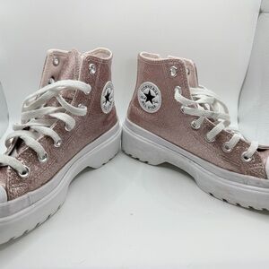 Converse Glitter High Top Sneakers - Rose Gold